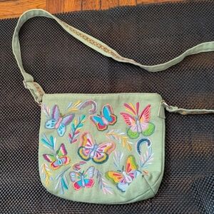 Embroidered Green Crossbody Bag